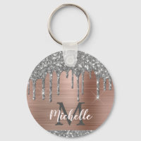 Glitter Prateado Monograma Moderno Coloca Metais R