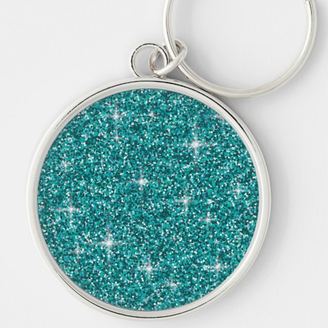 Chaveiro Glitter teal iridescente (Frente)