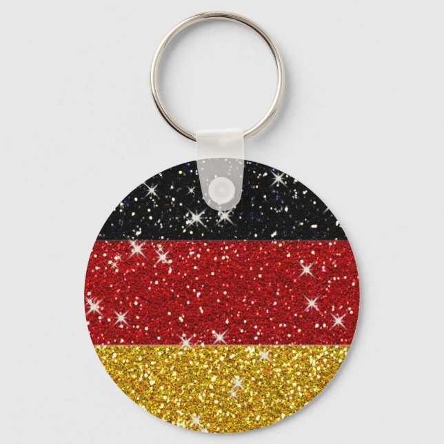 Chaveiro Glitters Germany Flag com Sparkles (Frente)