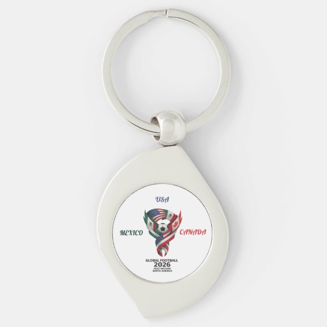 Chaveiro Global Football 2026 Keychain| Mexico USA Canada  (Frente)