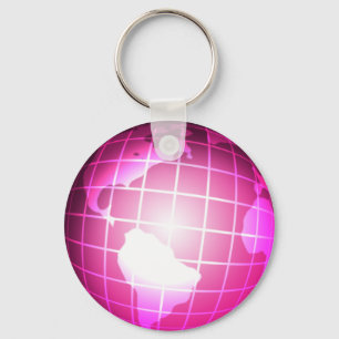 Chaveiro Globo cor-de-rosa