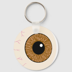 Chaveiro globo ocular castanho