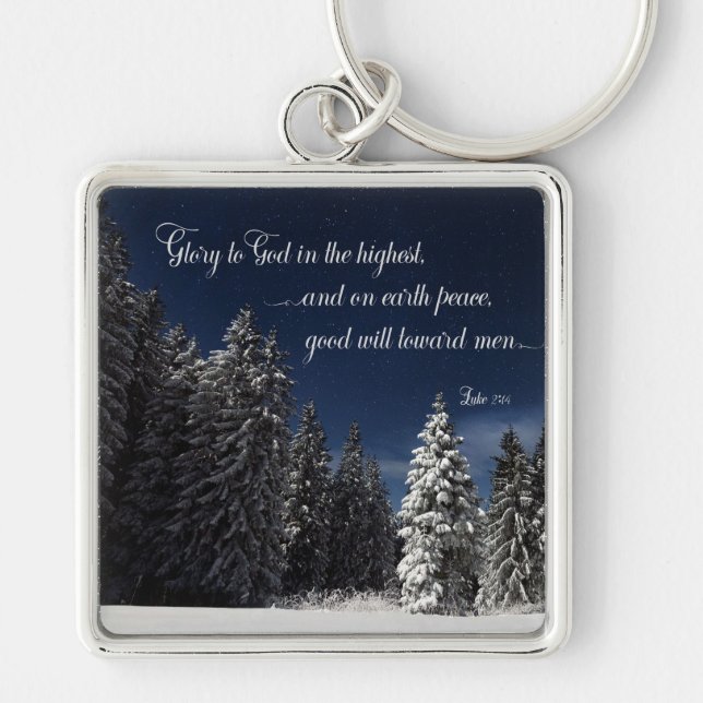Chaveiro Glória a Deus - Luke 2:14 (Frente)