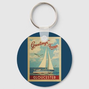 Chaveiro Gloucester Sailboat Viagens vintage Massachusetts