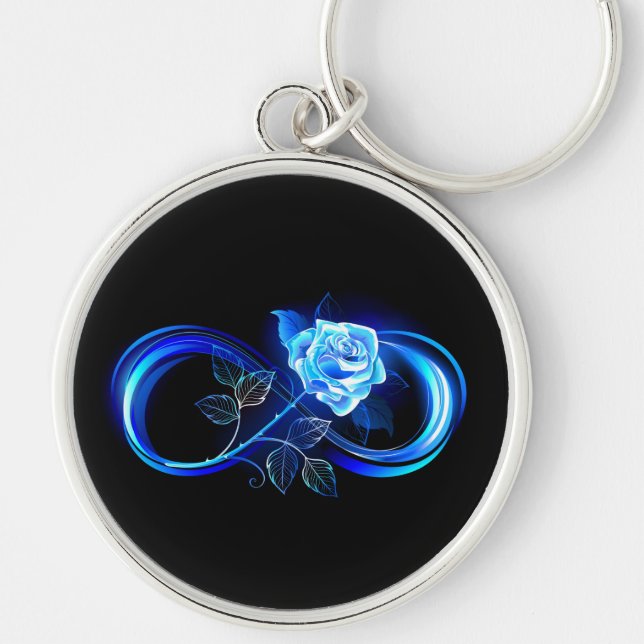 Chaveiro Glowing infinity with blue rose (Frente)