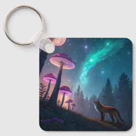 Chaveiro Glowing Mushroom Forest Fox Fantasy Art