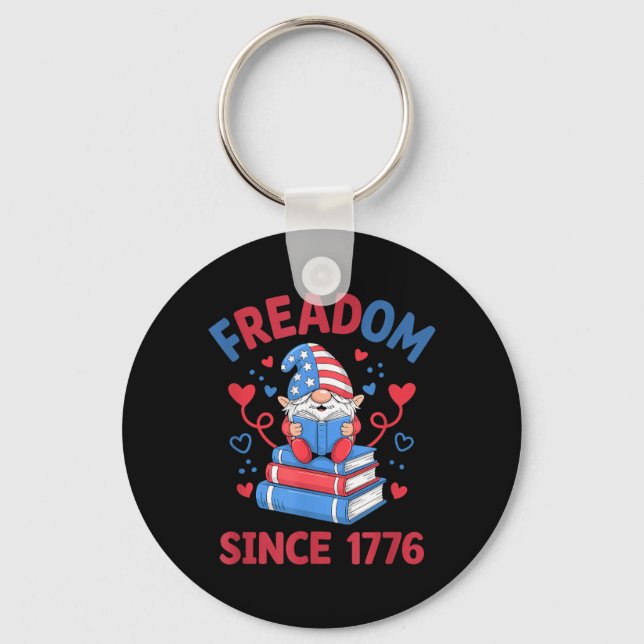 Chaveiro Gnome de Fogos de Artifício Freadom Desde 1776 Lei (Frente)
