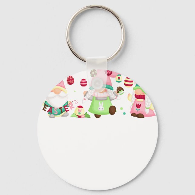 Chaveiro gnome páscoa, retrô, vintage (Frente)