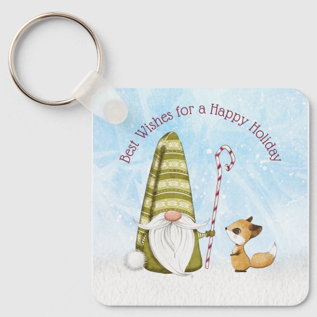 Chaveiro Gnomo e Fox preferem o feriado feliz (Frente)