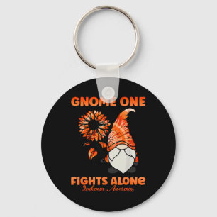 Chaveiro Gnomo One Luta Sozinha Laranja Fita Leucemia Awar