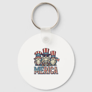 Chaveiro Gnomo Patriótico Merica Design Vetorial Vintage_1