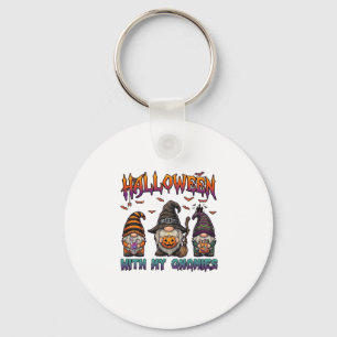 Chaveiro Gnomos do Halloween Três Gnomos Chapéu de Bruxa Ab