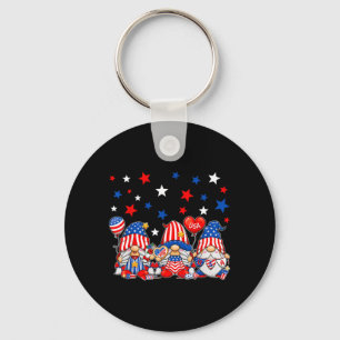 Chaveiro Gnomos Fofos EUA Bandeira Americana Dia da Indepen