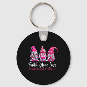 Chaveiro Gnomos Pink Warrior Faith Hope ama Cancer