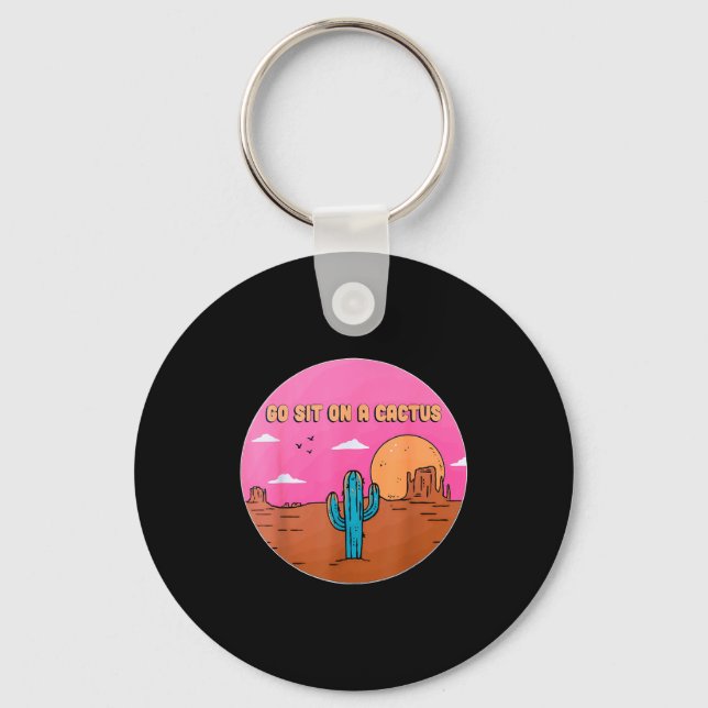 Chaveiro Go Sit On A Cactus Succulent Plant Gardening Desig (Frente)