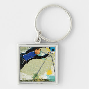 Chaveiro Goalie do futebol que obstrui a bola