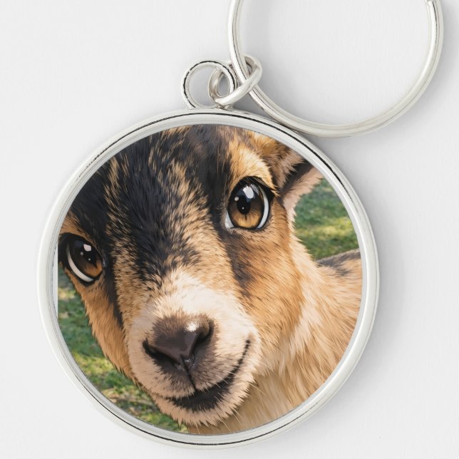 Chaveiro Goat Cute Keychain – Adorable Design Key Ring Gift (Frente)