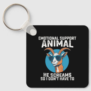 Chaveiro Goat Emotional Support Animal Ele Gritar Então Eu 