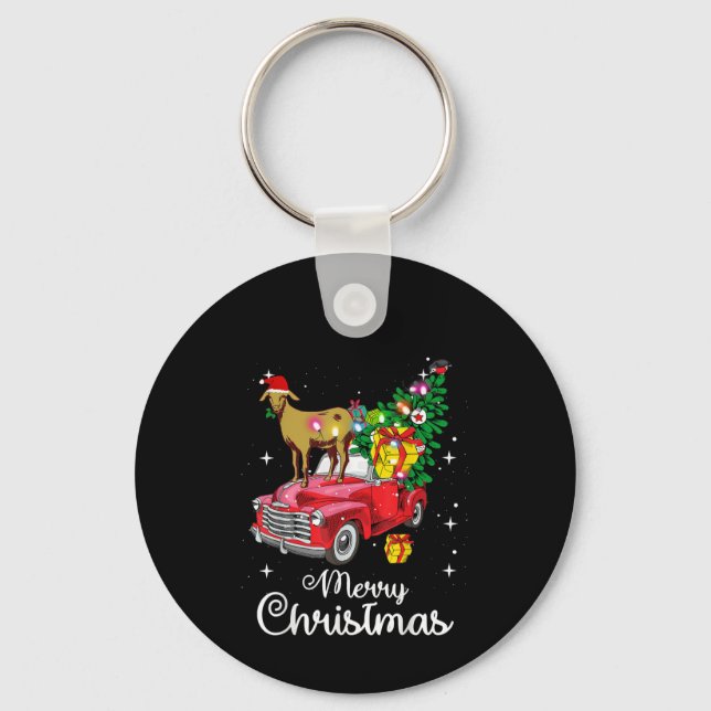 Chaveiro Goat Rides Red Car Natal (Frente)