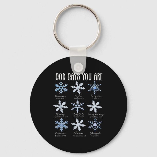 Chaveiro God Says You Are Christian Snowflake Christmas Bib (Frente)