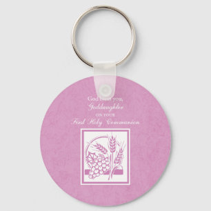 Chaveiro GodFilha Primeira Comunhão, Rosa