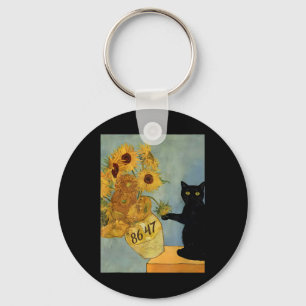 Chaveiro Gogh Black Cat Com Girassóis 8647 Res Sutis