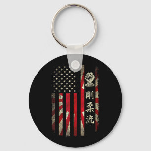 Chaveiro Goju Ryu Karate EUA Bandeira Americana Japonesa Do
