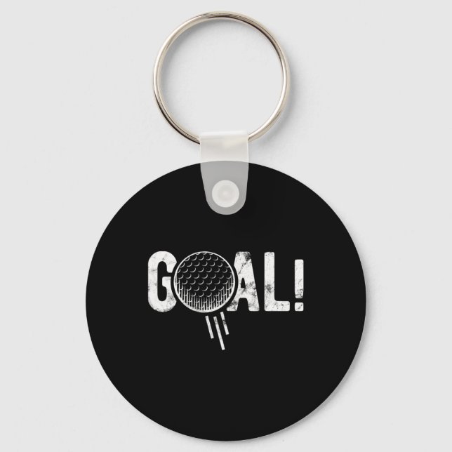 Chaveiro Gol de Futebol Engraçado Golfe Quatro Piada  (Frente)