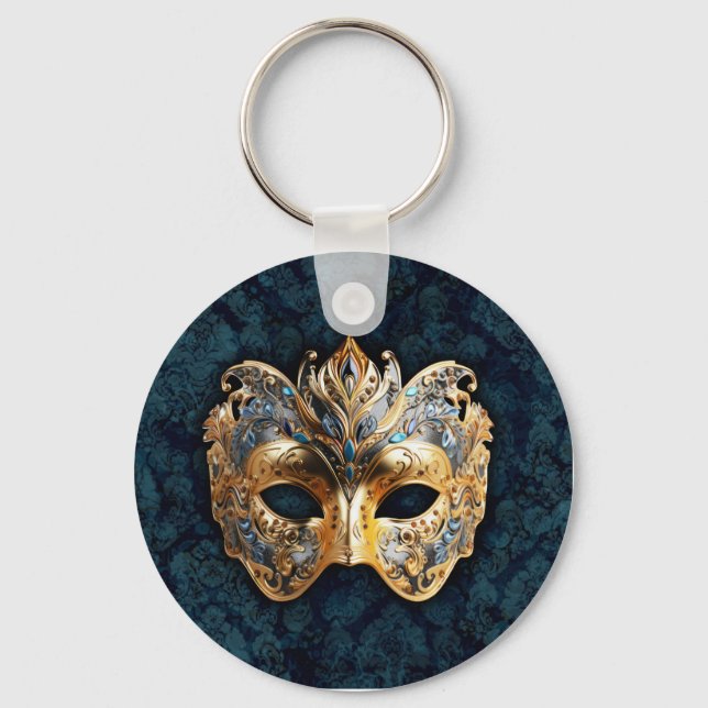 Chaveiro Gold and Silver Ornate Masquerade Mask (Frente)