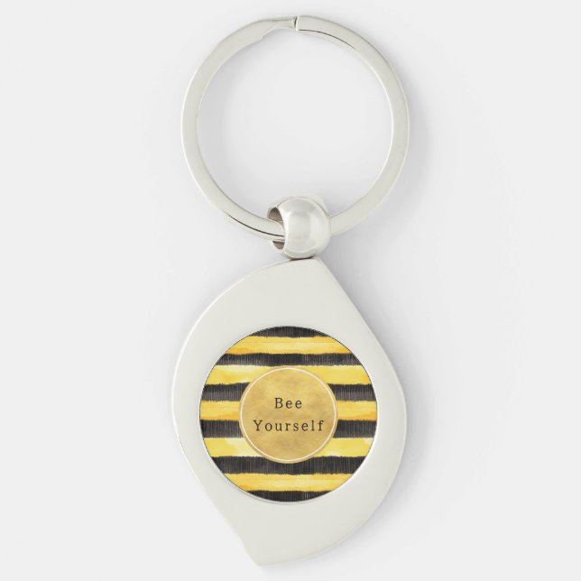 Chaveiro Gold Yellow Black Bee Stripes (Frente)