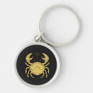Chaveiro Golden Cancer Zodiac Crab Minimalist Illustration