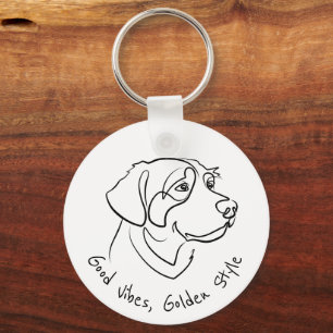 Chaveiro Golden Retriever - Boas Vibrações, Estilo Golden