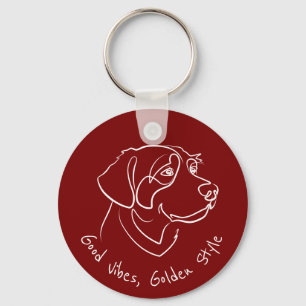 Chaveiro Golden Retriever - Boas Vibrações, Estilo Golden