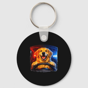 Chaveiro Golden retriever engraçado dirigindo humor de cach