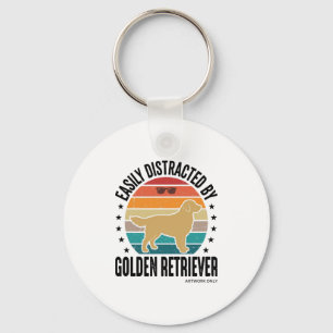 Chaveiro Golden Retriever Facilmente Distraído Vintage Dese