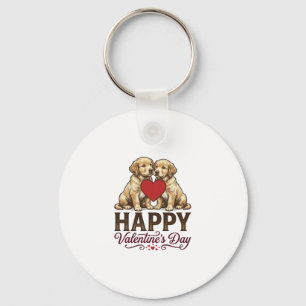 Chaveiro Golden Retriever Feliz Dia dos Namorados