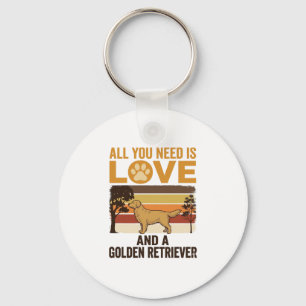 Chaveiro Golden Retriever Tudo o que Você Precisa é Amor Vi
