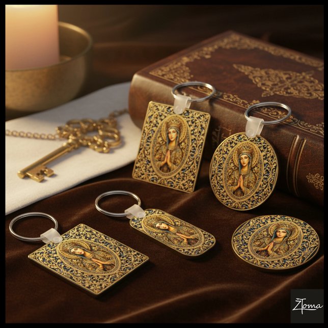 Chaveiro Golden Reverence Virgin Mary (Criador carregado)