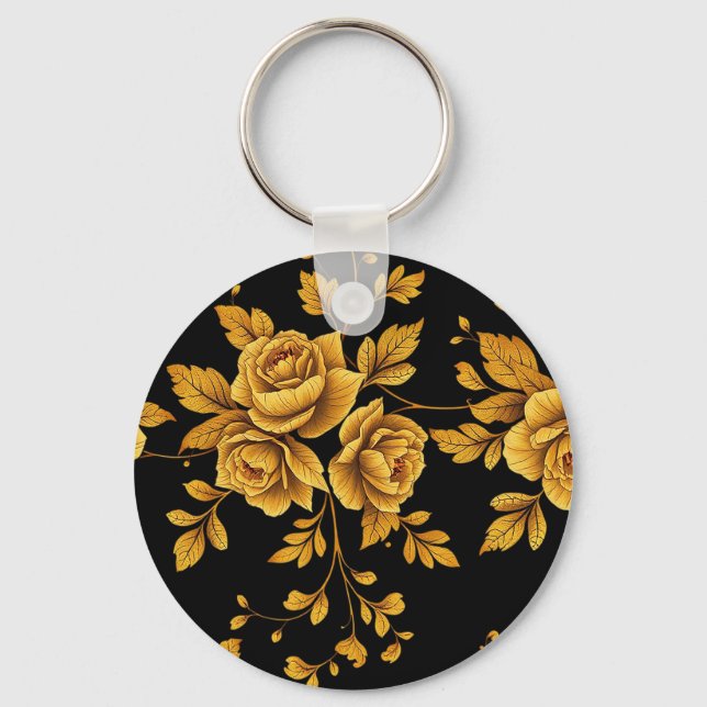 Chaveiro Golden Vintage Roses (Frente)