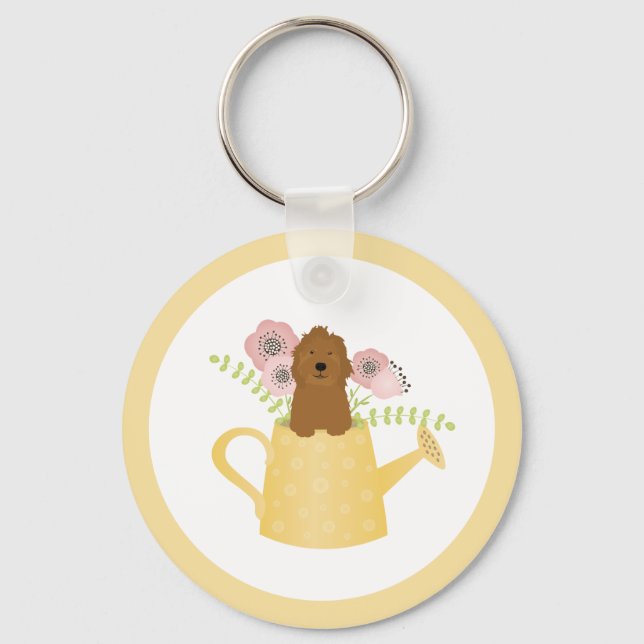 Chaveiro Goldendoodle Em Água Pode Amarelar (Frente)