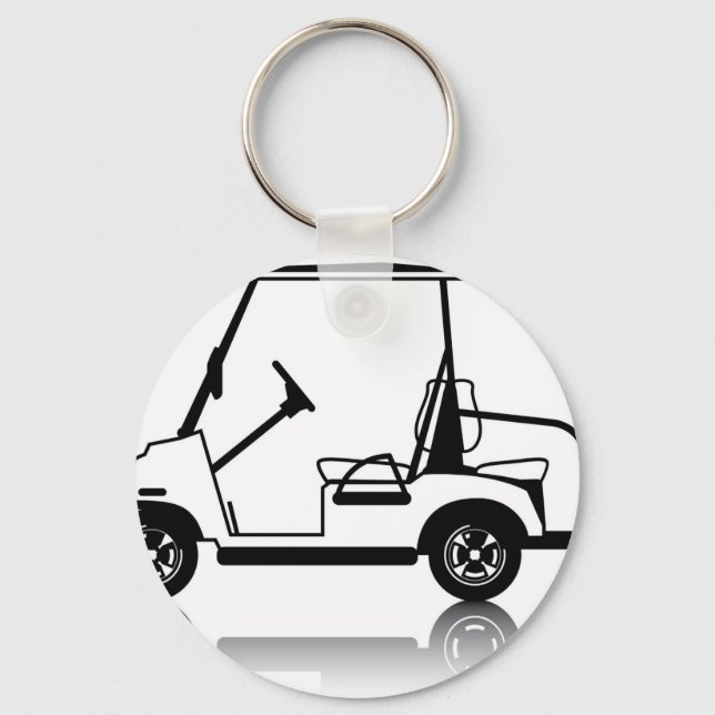Chaveiro Golf Carrinho Branco (Frente)