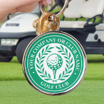 Chaveiro Golf Clássico - Nome Personalizado Verde<br><div class="desc">Crie seu próprio chaveiro de golfe personalizado. Um design clássico com uma coroa de louros de vitória, armando uma bola e um tee. Este modelo editável pode ser personalizado para um clube de golfe, clube de campo, nome da empresa, jogador de equipe, membro do clube de golfe ou jogador de...</div>