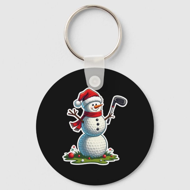 Chaveiro Golf de Natal Boneco de Neve Chapéu do Papai Noel  (Frente)