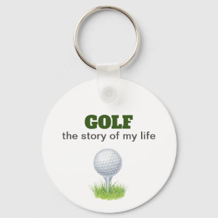 Chaveiro Golfe a história da minha vida enfeite de cerâmica