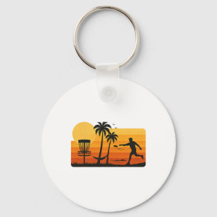 Chaveiro Golfe de Disco Pôr do Sol Tropical Palmeiras Praia