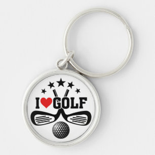 Chaveiro Golfe - Golfe Cruzado, Eu Adoro Golfe