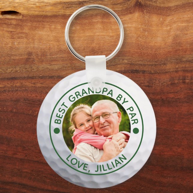 Chaveiro Golfer BEST GRANDPA POR PAPEL Personalizado (Frente)