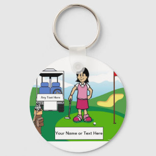 Chaveiro Golfer Personalizado - Caricatura Feminina