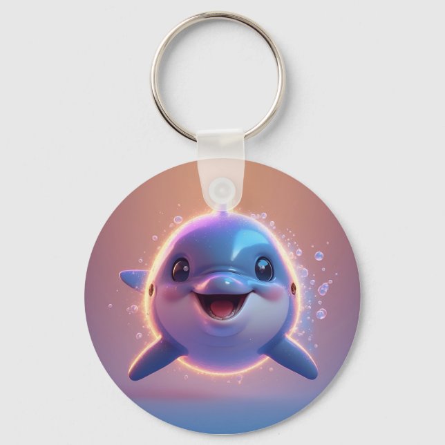 Chaveiro Golfinho de desenho animado Fofo Presente de anima (Frente)