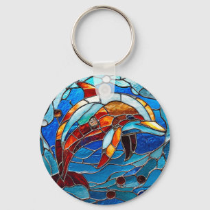 Chaveiro Golfinho de vitral
